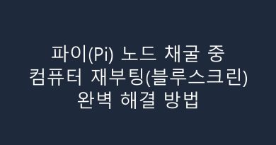 파이(Pi) 노드 채굴 중 컴퓨터 재부팅(블루스크린) 완벽 해결 방법